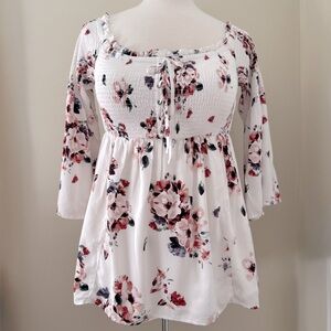 TORRID Off-Shoulder Peplum Babydoll Top